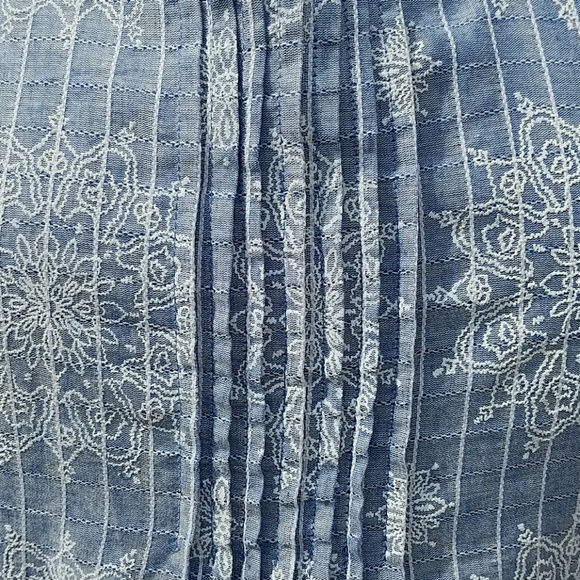 Blue Pepper Chambray Embroidered Cold Shlder Dress - Picture 5 of 8